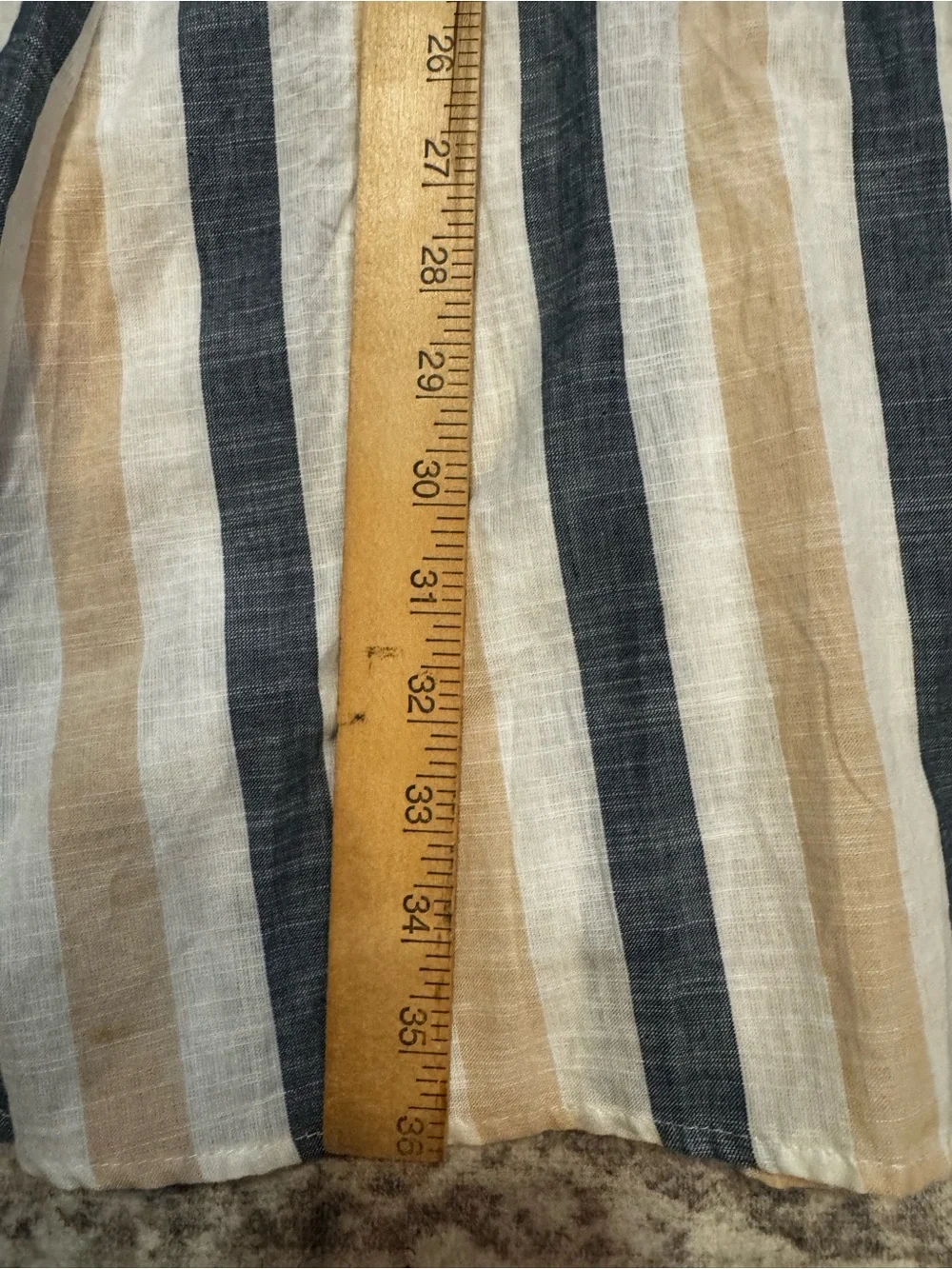 Mlle Gabrielle Striped Button-Front Maxi Skirt in Cream, Tan and Blue - Picture 6 of 10